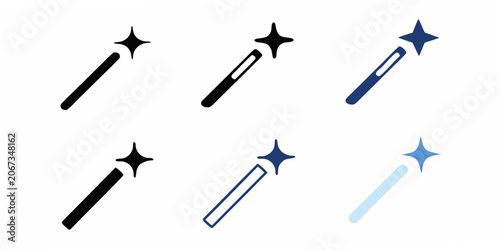 Obraz na plátně Magic Wand Icons In Various Styles And Colors