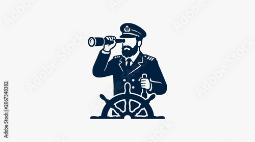 Foto Black and white illustration of a pirate captain holding a sword.