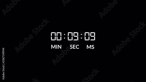 10 minutes countdown timer animation in 1 minute on transparent background, ten minutes countdown video with alpha channel , 10 min countdown 4k video
