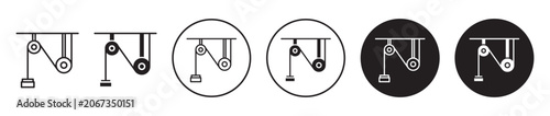 Fotografie Pulley icon. Editable stroke and filled. Pixel perfect