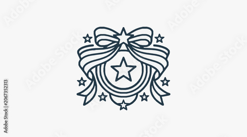 Valokuva Intricate floral wreath design with stars and swirls.
