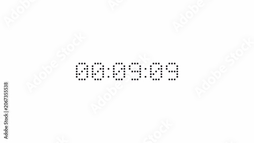 10 minutes countdown timer animation in 1 minute on transparent background, ten minutes countdown video with alpha channel , 10 min countdown 4k video
