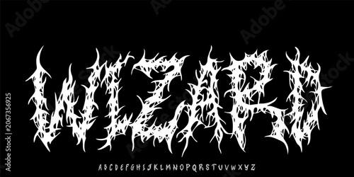 Bild auf Leinwand Lettering in abstract scary or metalcore letters