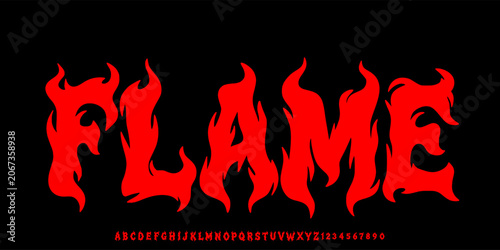 Fotografie Texture font and alphabet vector, Rough style typeface letter Grunge design, gra