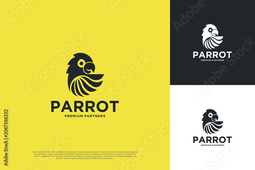 Valokuva Parrot logo vector template illustration design modern concept Premium Vector