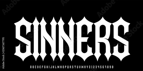 Billede på lærred Sinners Alphabet Vintage Serif Display Font for Western Poster Retro Gaming and
