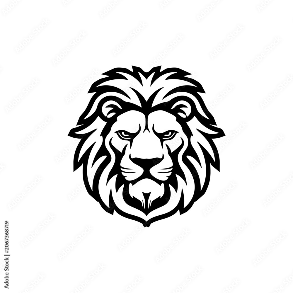 Obraz premium lion head vector illustration
