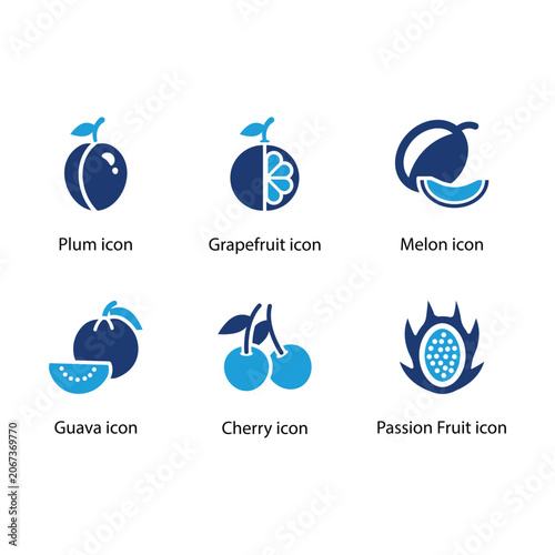 Plum, Grapefruit, Melon, Guava, Cherry, Passion Fruit, icon