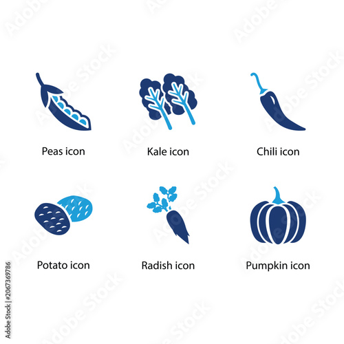 Peas, Kale, Chili, Potato, Radish, Pumpkin, icon