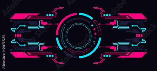 Premium Dark Mode Futuristic AI HUD Interface Technology Background
