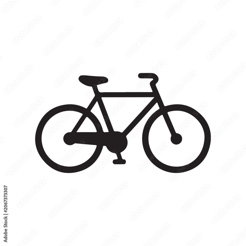 Fototapeta premium Bicycle Black silhouette vector isolated on white background