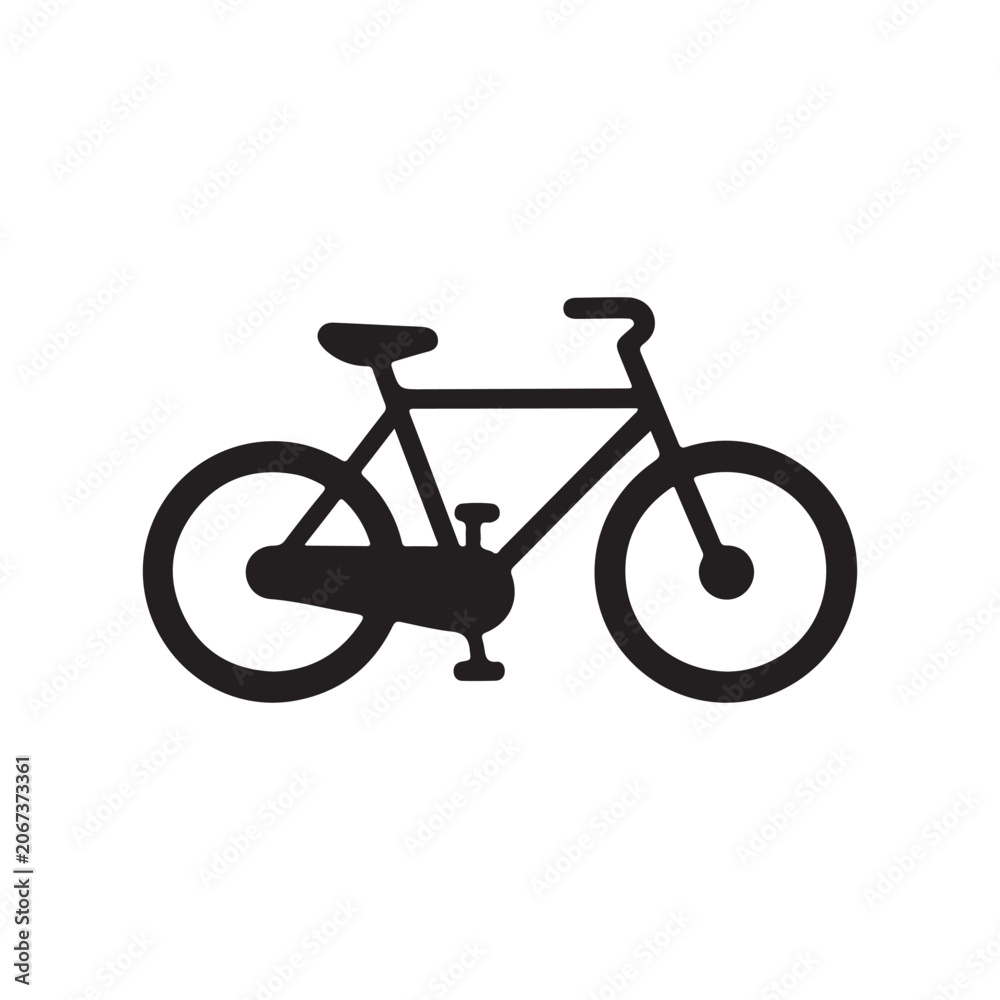 Fototapeta premium Bicycle Black silhouette vector isolated on white background