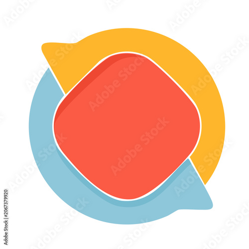 Abstract colorful icon with overlapping shapes