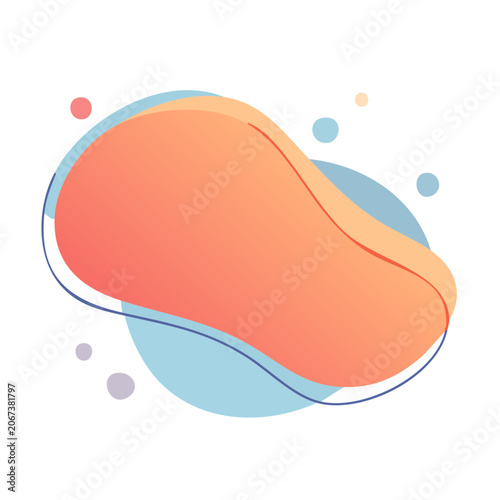 Abstract fluid shape with circles and copy space