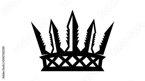 Black Crown Silhouette Symbol of Royalty and Power.