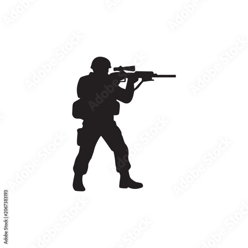 Canvastavla Sniper Soldier Silhouette Illustration Design