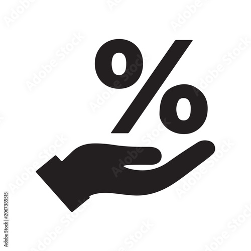 фотографія Hand Holding Up Percentage Symbol
