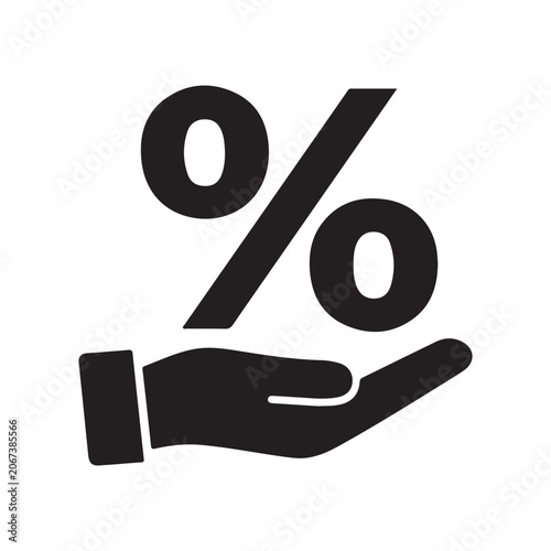 Quadro em tela Hand Holding Up Percentage Symbol