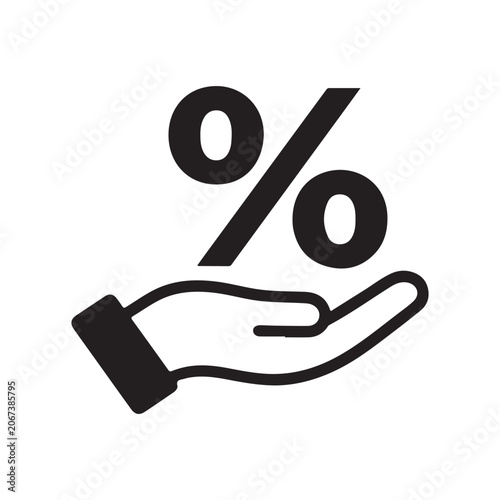Quadro em tela Hand Holding Up Percentage Symbol
