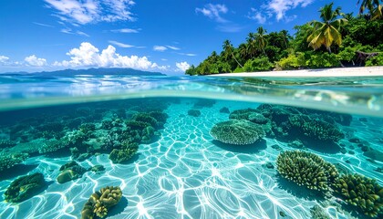 Deken met foto Palmboom Zwembad palmbomen oceaan zandstrand zomervakantie paradijs  © LV