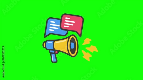 megaphone conversation announcement promotion marketing advertising animation HD 4K