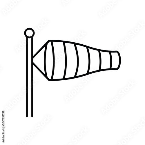 Foto windsock vector illustration outline style airplane aviation set flat color vect