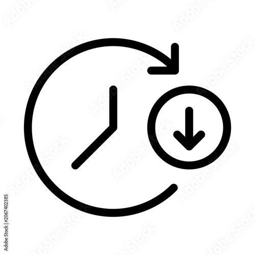 Time management reduction icon for faster business process cycle