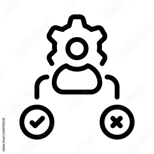 Fotografía Business leadership decision icon for task approval and rejection