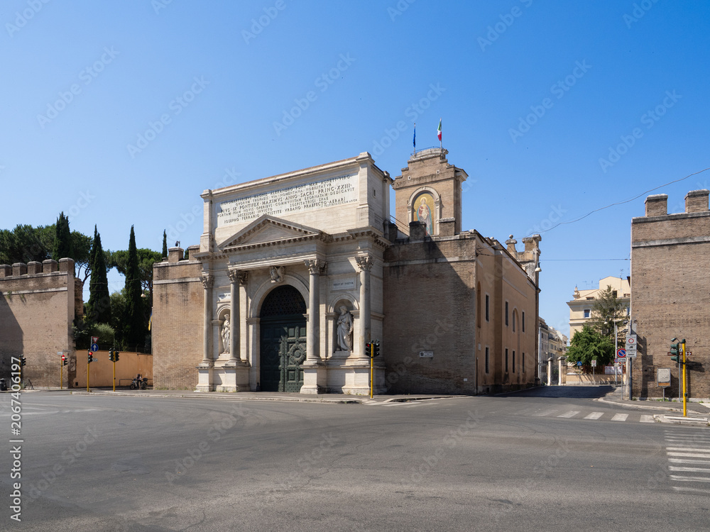 Fototapeta premium Piazzale di Porta Pia, historical square in Rome, Italy, 