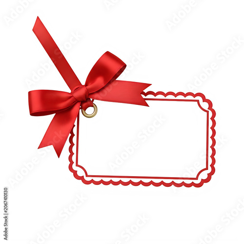 Red gift ribbon on empty envelope