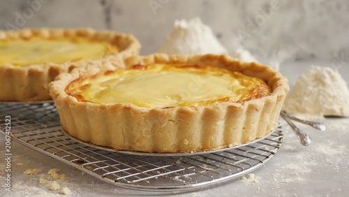 Classic Custard Tart Cooling On Rack
