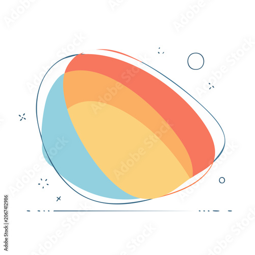 Abstract colorful shape with flat design elements