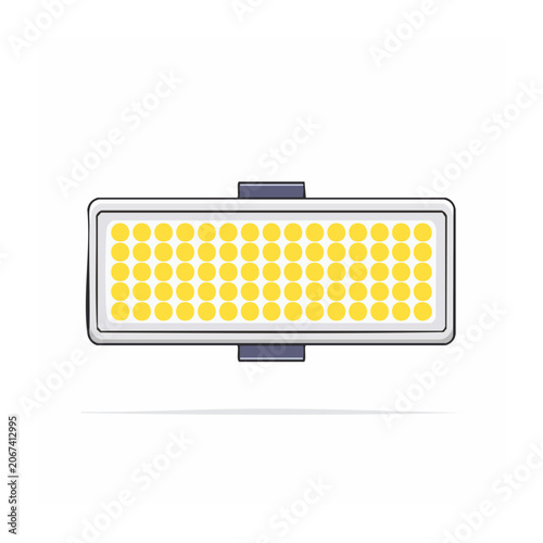 Flat design illustration of an LED light panel