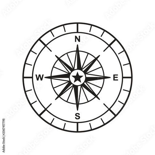 Photos Nautical compass rose navigation icon with navigation direction nautical
