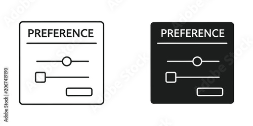 Preference settings interface with sliders and toggles in clean flat design concept for customization