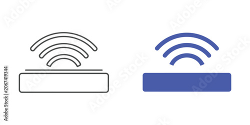 Wireless signal waves emanating from a modern electronic device on a clean background