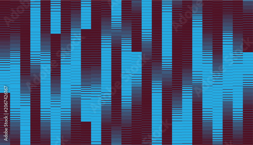 Schilderij op canvas Vertical bar pattern with varying lengths teal and maroon color scheme