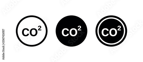 Canvastavla Carbon Dioxide CO2 Icon Set,  Flat Vector Symbols for Environmental Design