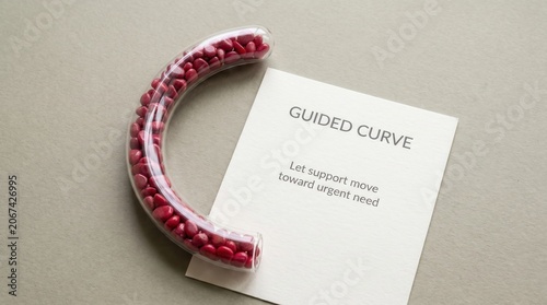 Blood Donation Concept: Guided Curve of Red Drops