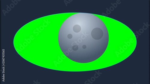 Abstract Eye Shape With Moon and Green Glowing Center