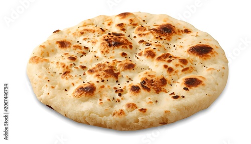 Fresh Baked Naan Bread Golden Brown Spots Indian Flatbread