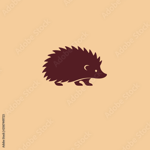 Hedgehog logo design vector icon silhouette illustration.