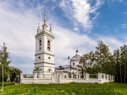 Church of Our Lady of Kazan, Konstantinovo Village, Ryazan Oblast, Russia.  18th-century Eastern Orthodox church is a key landmark in Konstantinovo, notable for its classical architecture and history