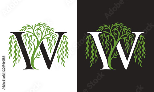 Quadro su tela Letter w logo integrated with...