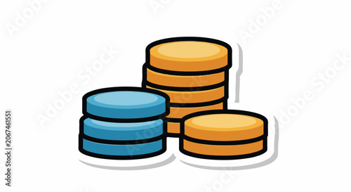 A graphic illustration of three connected disk stacks