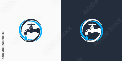 Abstract pipe line vector logo design with letter P and water droplets in a modern, simple, clean and abstract style. Icon for business, plumbing and personal branding.