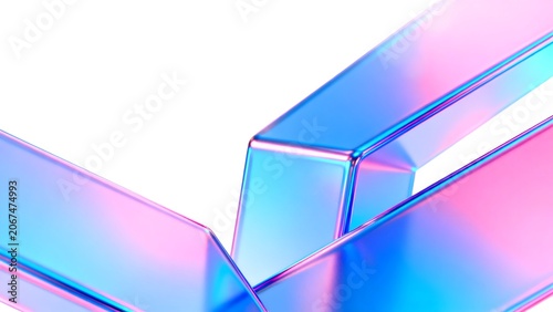 Abstract geometric shapes with iridescent colors