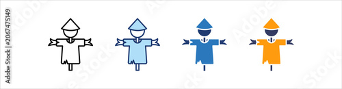 Photos Scarecrow Icon Set Multiple Style Collection