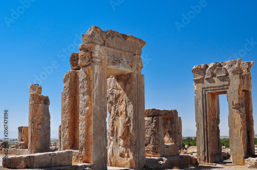 Photos Ancient Persepolis Ruins with Ornate Stone Columns, Iran