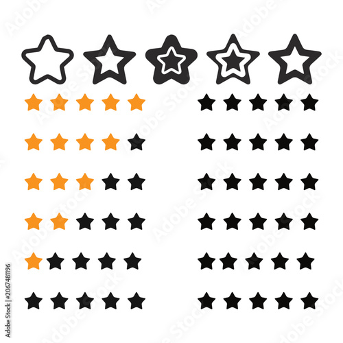 Customer review vector illustration. Google customer review icon. Customer Satisfaction Rating reviews stars with good and bad rate.